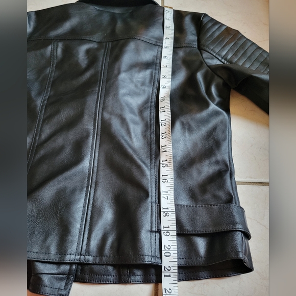Miss London Black Leather Jacket with Copper Details Size M - Picture 8 of 15